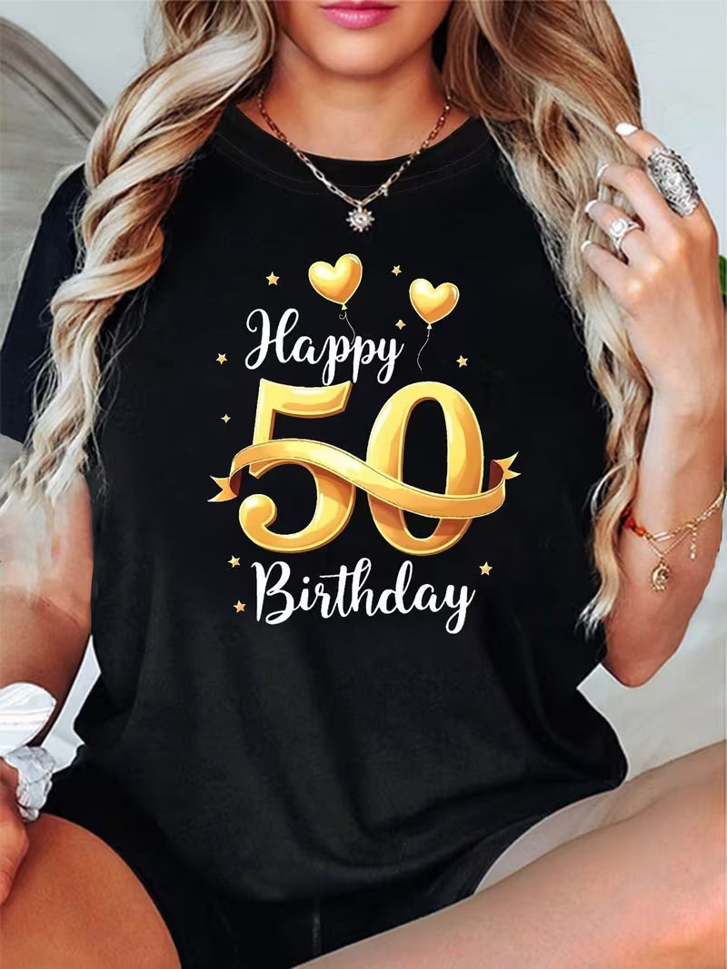 Playera Happy 50 Birthday - Modelo